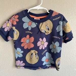 Looney Tunes Tweety Bird size 2T toddler kids short sleeve sweatshirt